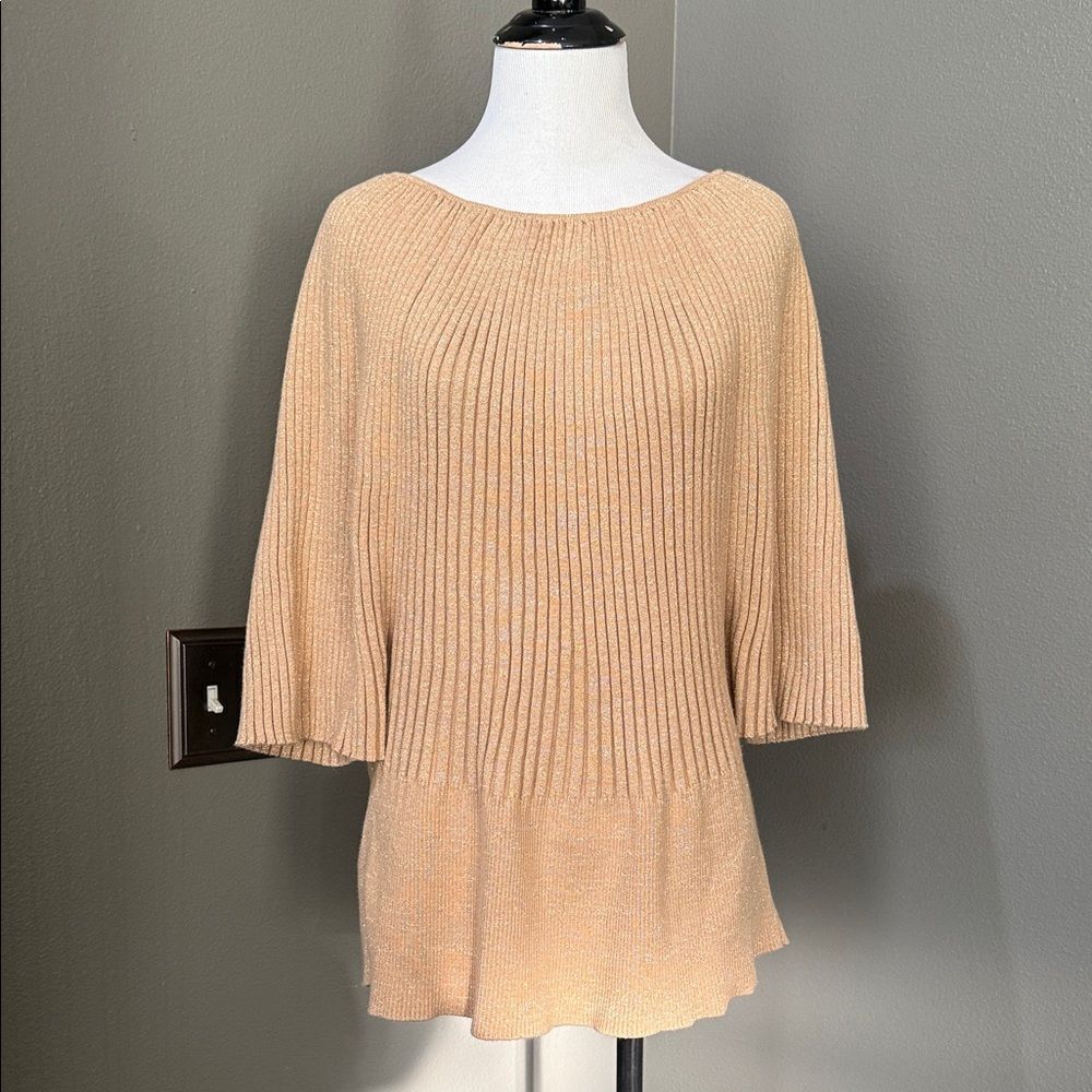 Roz & Ali Metallic Knit Top
